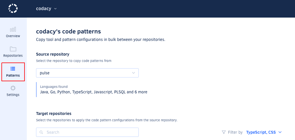 Copying code patterns in bulk across repositories